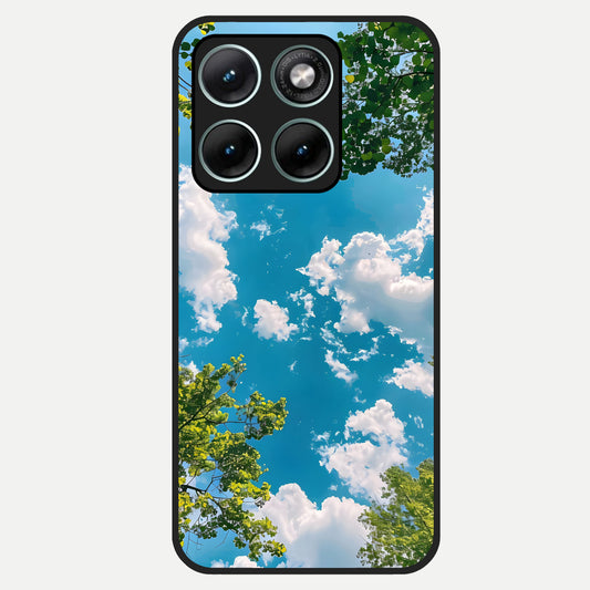  Green Moon Energy Glass Case For Moto Edge 70 Fusion back cover – full design glossy printed glass finish