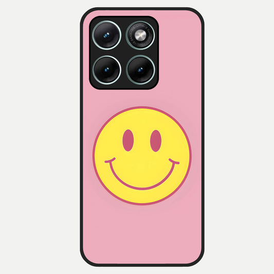  Happy Pink Mood Glass Case For Moto Edge 70 Fusion back cover – full design glossy printed glass finish