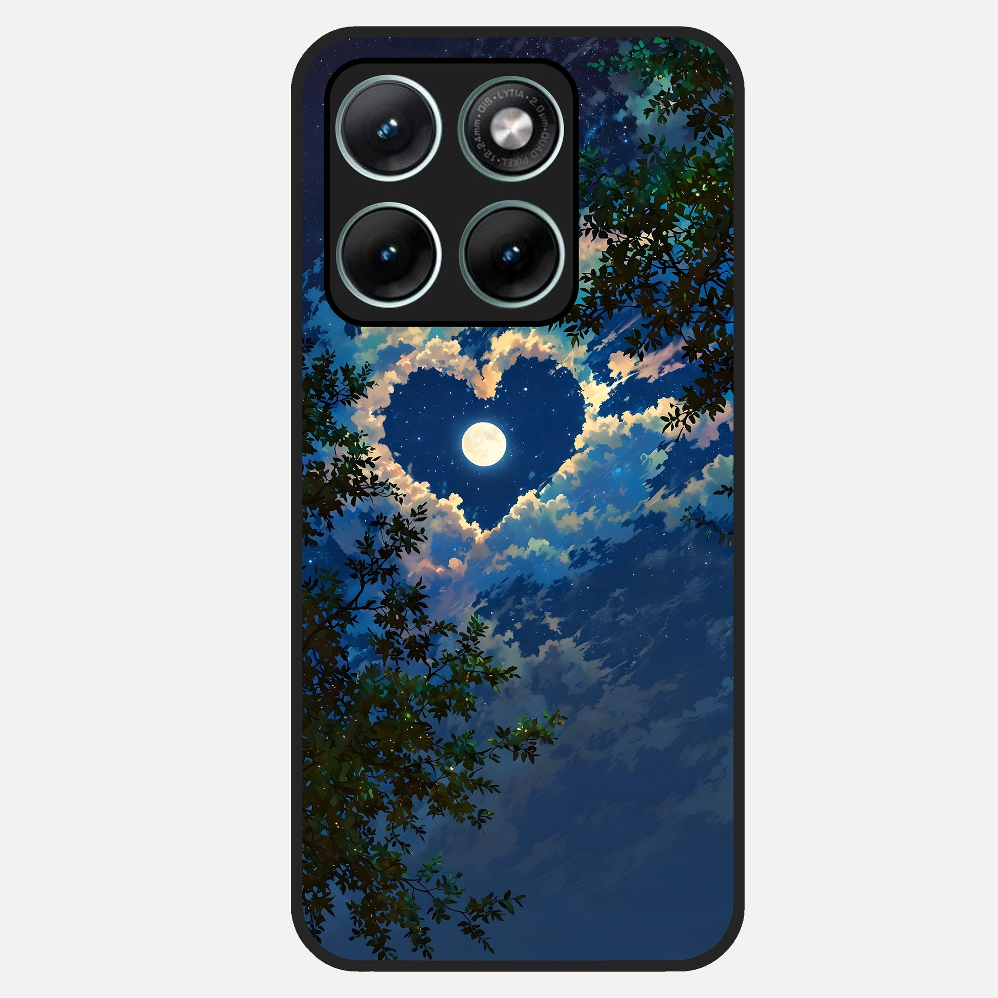  Heart With Moon Sky Glass Case For Moto Edge 70 Fusion back cover – full design glossy printed glass finish