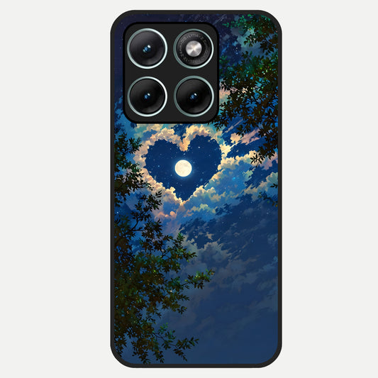  Heart With Moon Sky Glass Case For Moto Edge 70 Fusion back cover – full design glossy printed glass finish