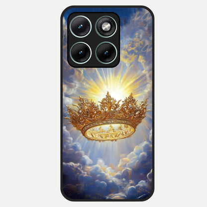  Heavenly Crown Light Glass Case For Moto Edge 70 Fusion back cover – full design glossy printed glass finish