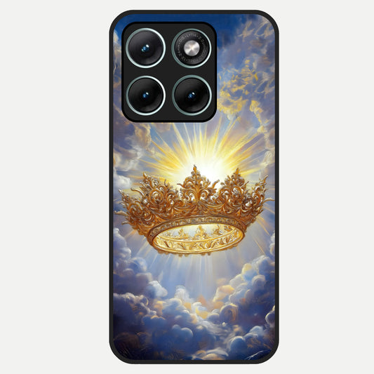  Heavenly Crown Light Glass Case For Moto Edge 70 Fusion back cover – full design glossy printed glass finish