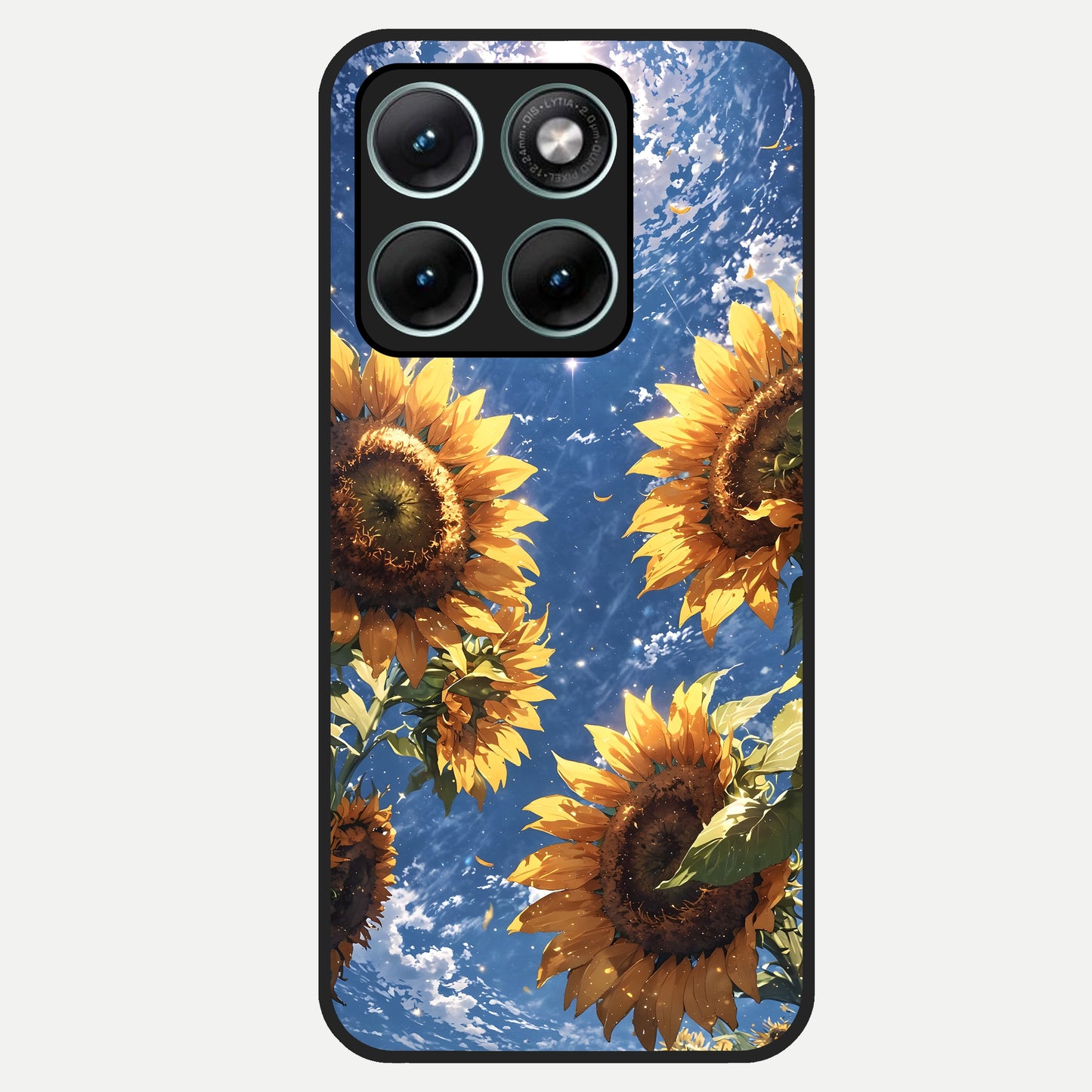  Heavenly Sunflower Rise Glass Case For Moto Edge 70 Fusion back cover – full design glossy printed glass finish