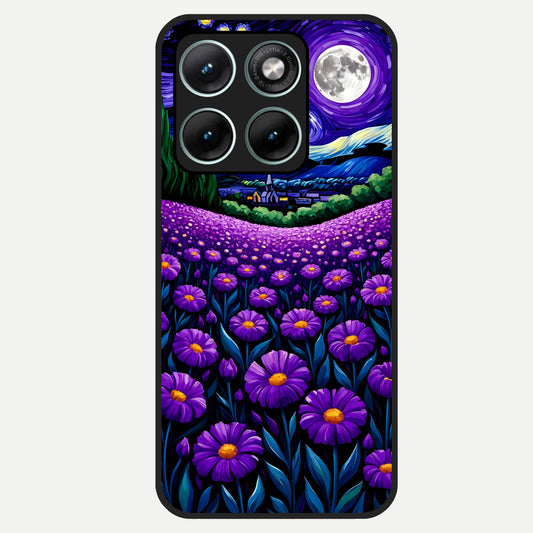 Lavender Moon Field Glass Case For Moto Edge 70 Fusion back cover – full design glossy printed glass finish