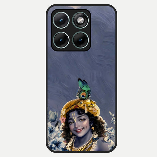  Lord Krishna Glass Case For Moto Edge 70 Fusion back cover – full design glossy printed glass finish