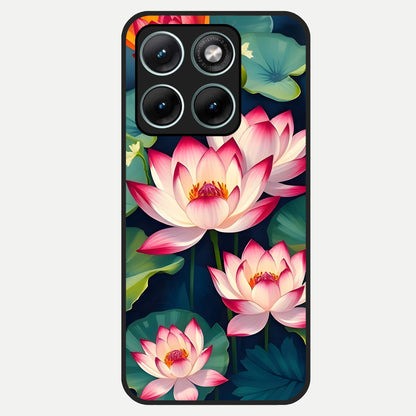  Lotus Dream Serenity Glass Case For Moto Edge 70 Fusion back cover – full design glossy printed glass finish