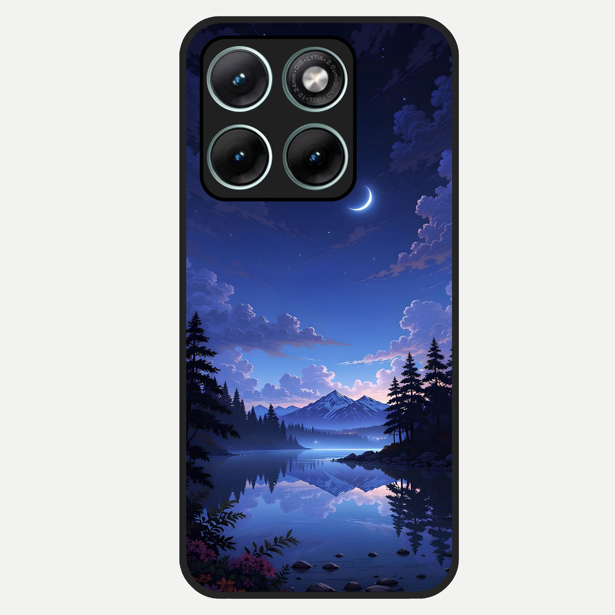  Midnight Lake Peace Glass Case For Moto Edge 70 Fusion back cover – full design glossy printed glass finish