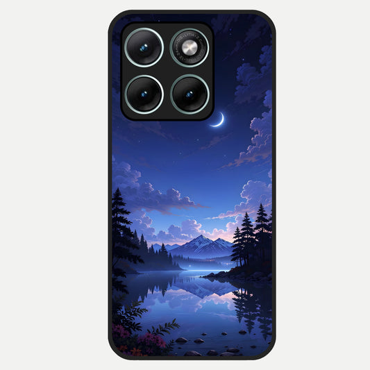  Midnight Lake Peace Glass Case For Moto Edge 70 Fusion back cover – full design glossy printed glass finish