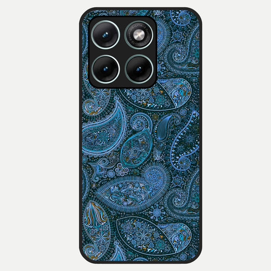  Midnight Paisley Glow Glass Case For Moto Edge 70 Fusion back cover – full design glossy printed glass finish
