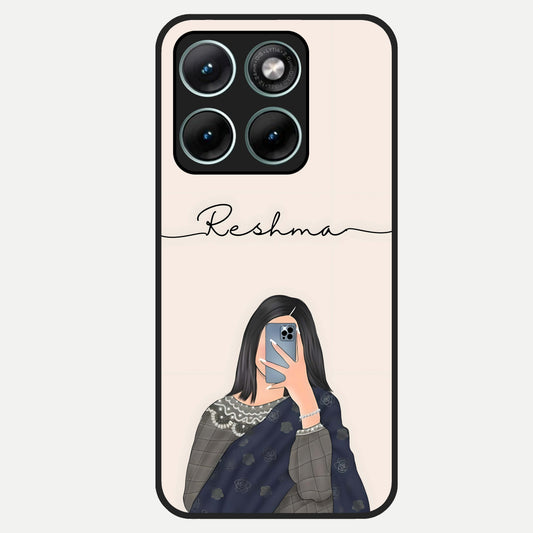  Mirror Mood Muse With Custom Name Glass Case For Moto Edge 70 Fusion back cover – full design glossy printed glass finish