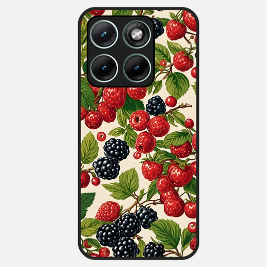  Mixed Berry Collage Glass Case For Moto Edge 70 Fusion back cover – full design glossy printed glass finish