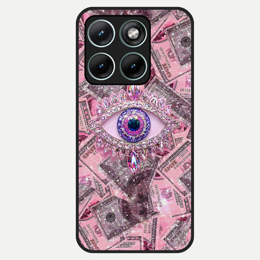  Money Eye Luxe Glass Case For Moto Edge 70 Fusion back cover – full design glossy printed glass finish