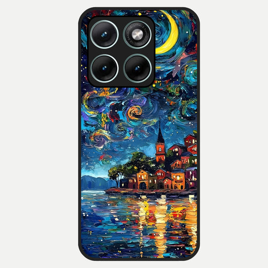  Moonlight Harbor Glow Glass Case For Moto Edge 70 Fusion back cover – full design glossy printed glass finish