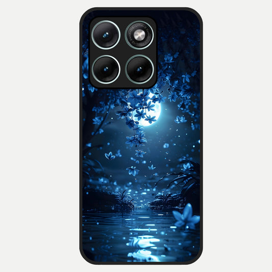  Moonlight Petal Dream Glass Case For Moto Edge 70 Fusion back cover – full design glossy printed glass finish