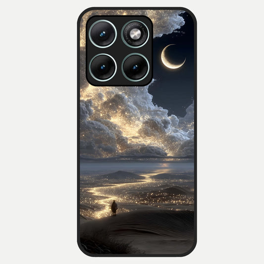  Moonlight Spark Path Glass Case For Moto Edge 70 Fusion back cover – full design glossy printed glass finish