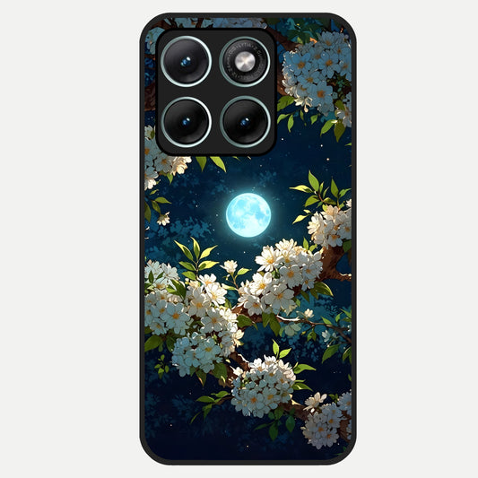  Moonlit Blossom Dream Glass Case For Moto Edge 70 Fusion back cover – full design glossy printed glass finish