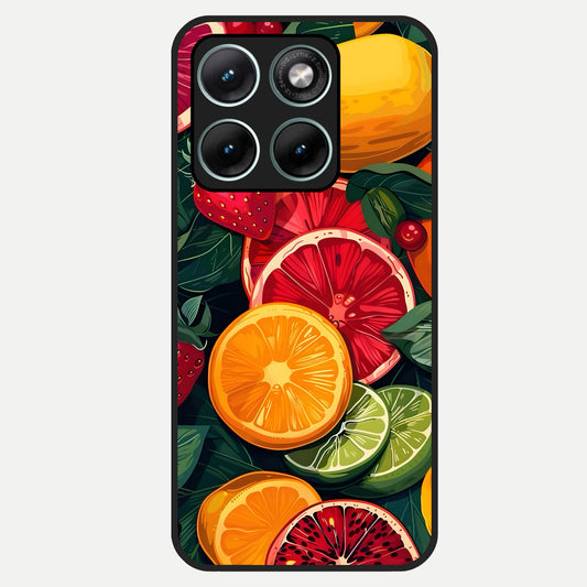  Multiple Fruits Glass Case For Moto Edge 70 Fusion back cover – full design glossy printed glass finish