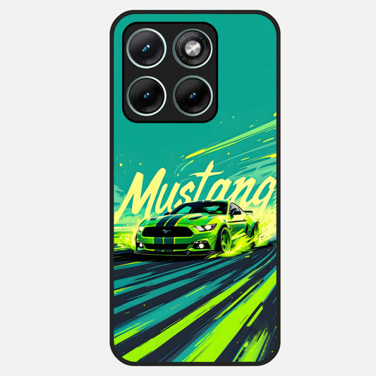  Mustang Bang Glass Case For Moto Edge 70 Fusion back cover – full design glossy printed glass finish