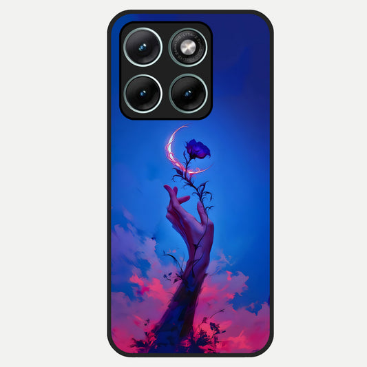  Mystic Hand Glass Case For Moto Edge 70 Fusion back cover – full design glossy printed glass finish