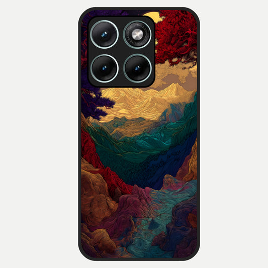  Mystic Valley Light Glass Case For Moto Edge 70 Fusion back cover – full design glossy printed glass finish