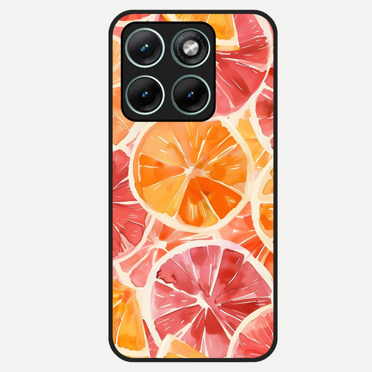 Orange Fruits Pattern Glass Case For Moto Edge 70 Fusion back cover – full design glossy printed glass finish