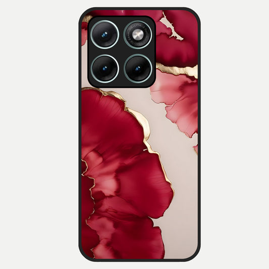  Pink And White Marble Glass Case For Moto Edge 70 Fusion back cover – full design glossy printed glass finish
