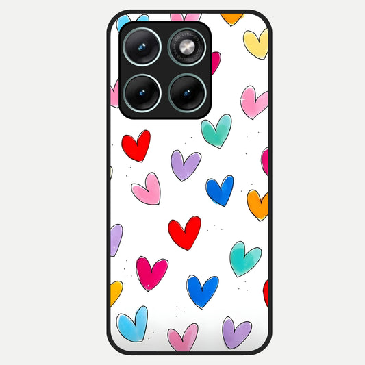  Playful Love Doodles Glass Case For Moto Edge 70 Fusion back cover – full design glossy printed glass finish
