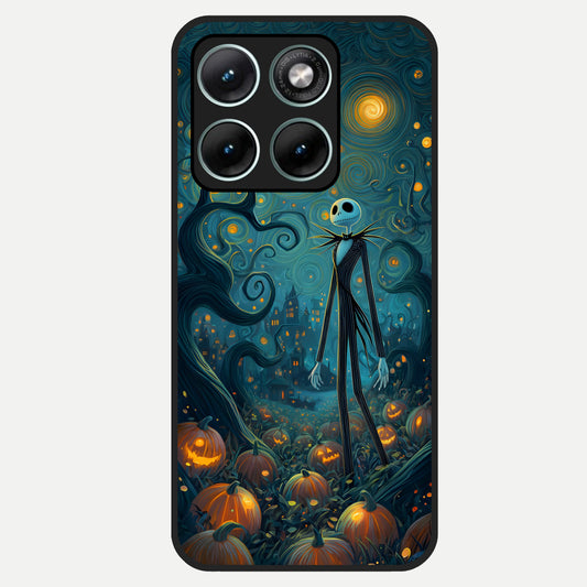  Pumpkin Moon Night Glass Case For Moto Edge 70 Fusion back cover – full design glossy printed glass finish