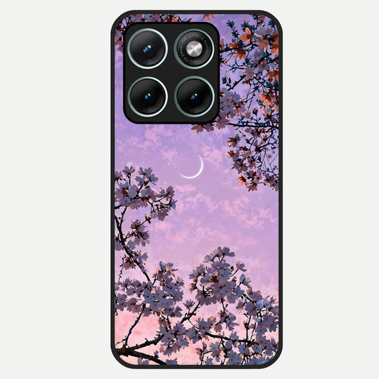  Purple Serenity Moon Glass Case For Moto Edge 70 Fusion back cover – full design glossy printed glass finish