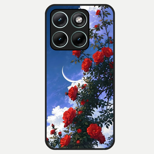  Rose Drift Flowers Glass Case For Moto Edge 70 Fusion back cover – full design glossy printed glass finish