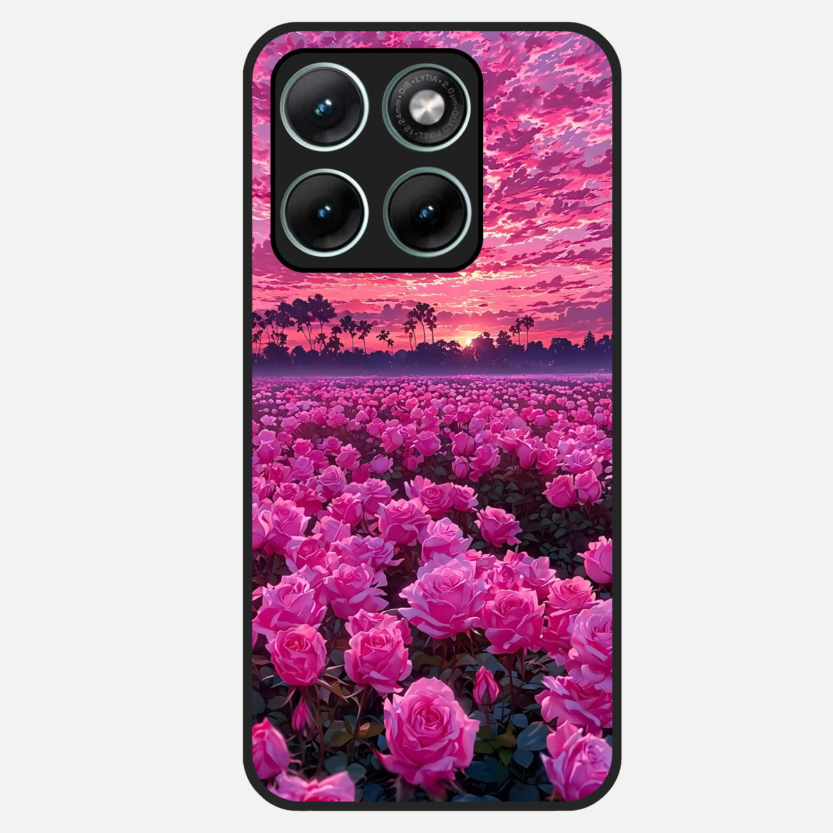  Rose Sunset Valley Glass Case For Moto Edge 70 Fusion back cover – full design glossy printed glass finish