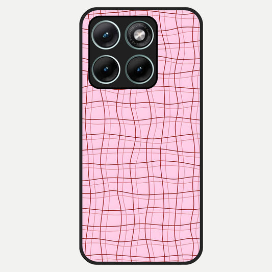  Soft Grid Bliss Glass Case For Moto Edge 70 Fusion back cover – full design glossy printed glass finish