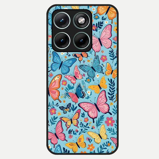  Spring Wing Garden Glass Case For Moto Edge 70 Fusion back cover – full design glossy printed glass finish
