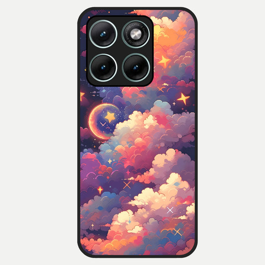  Starlit Dream Clouds Glass Case For Moto Edge 70 Fusion back cover – full design glossy printed glass finish