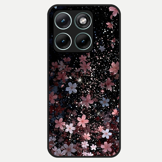  Starlit Flower Dreams Glass Case For Moto Edge 70 Fusion back cover – full design glossy printed glass finish