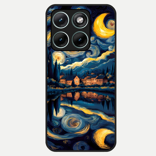  Starry Sky Serenity Glass Case For Moto Edge 70 Fusion back cover – full design glossy printed glass finish