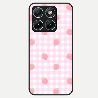  Strawberry Picnic Love Glass Case For Moto Edge 70 Fusion back cover – full design glossy printed glass finish