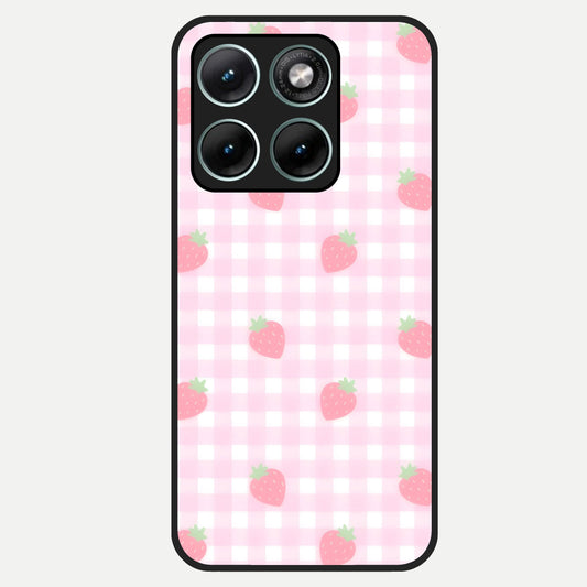  Strawberry Picnic Love Glass Case For Moto Edge 70 Fusion back cover – full design glossy printed glass finish