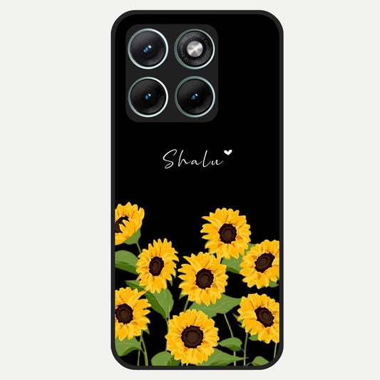  Sunflower Sky Bloom Glass Case For Moto Edge 70 Fusion back cover – full design glossy printed glass finish