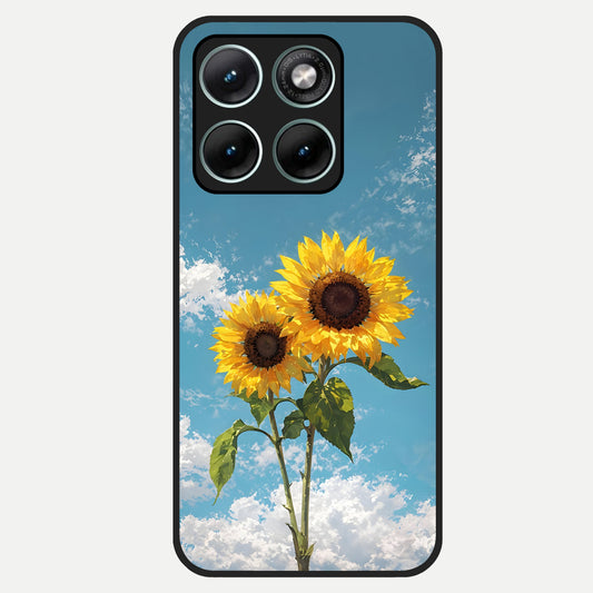 Sunlit Daisy Glow Glass Case For Moto Edge 70 Fusion back cover – full design glossy printed glass finish