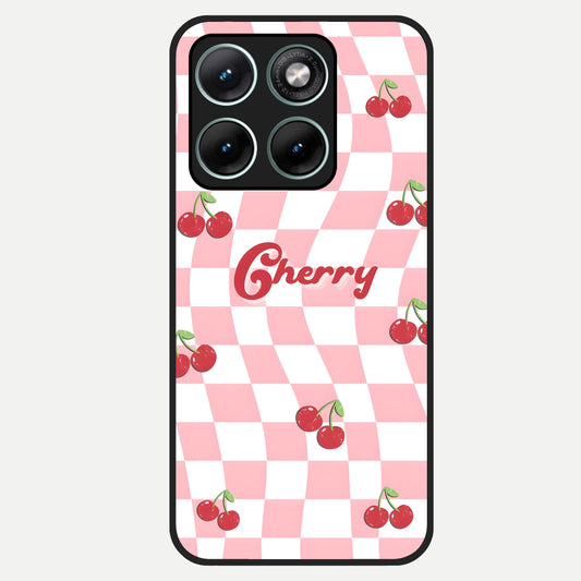  Sweet Cherry Vibes Glass Case For Moto Edge 70 Fusion back cover – full design glossy printed glass finish