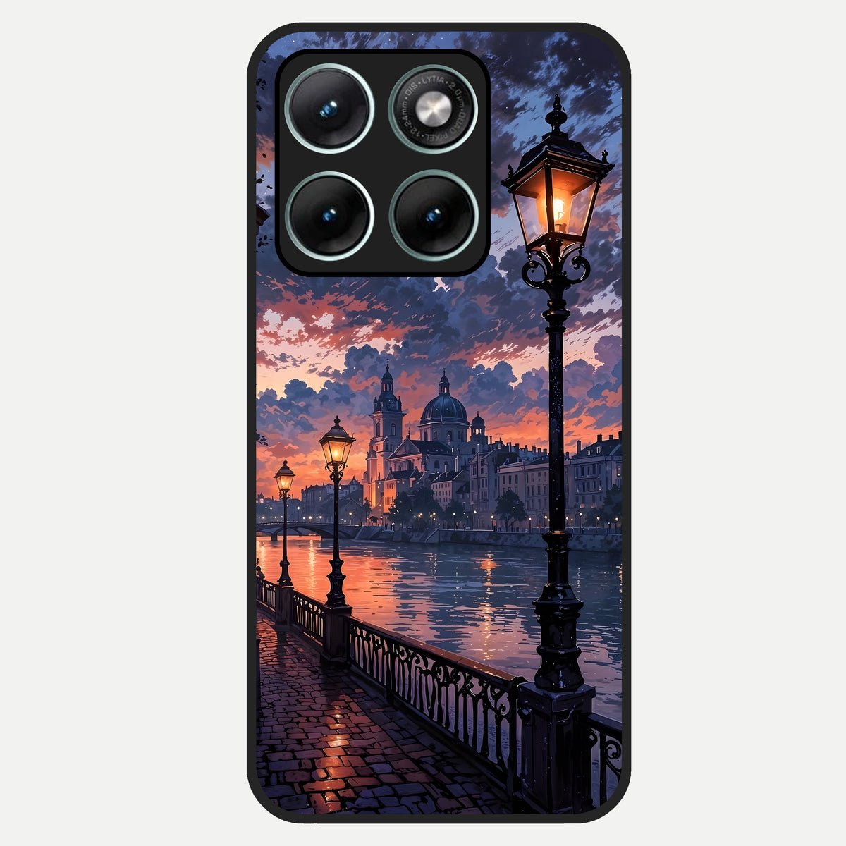  Twilight River Lights Glass Case For Moto Edge 70 Fusion back cover – full design glossy printed glass finish