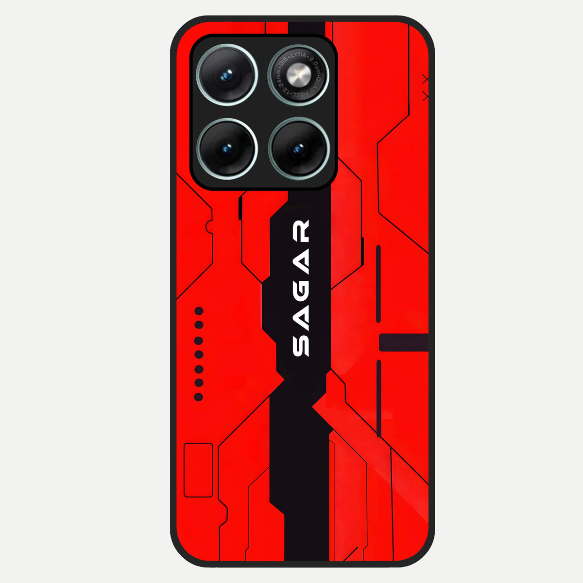 Voltage Rise CYBERPUNK Custom Name Glass Case For Moto Edge 70 Fusion back cover – personalized glossy printed glass finish