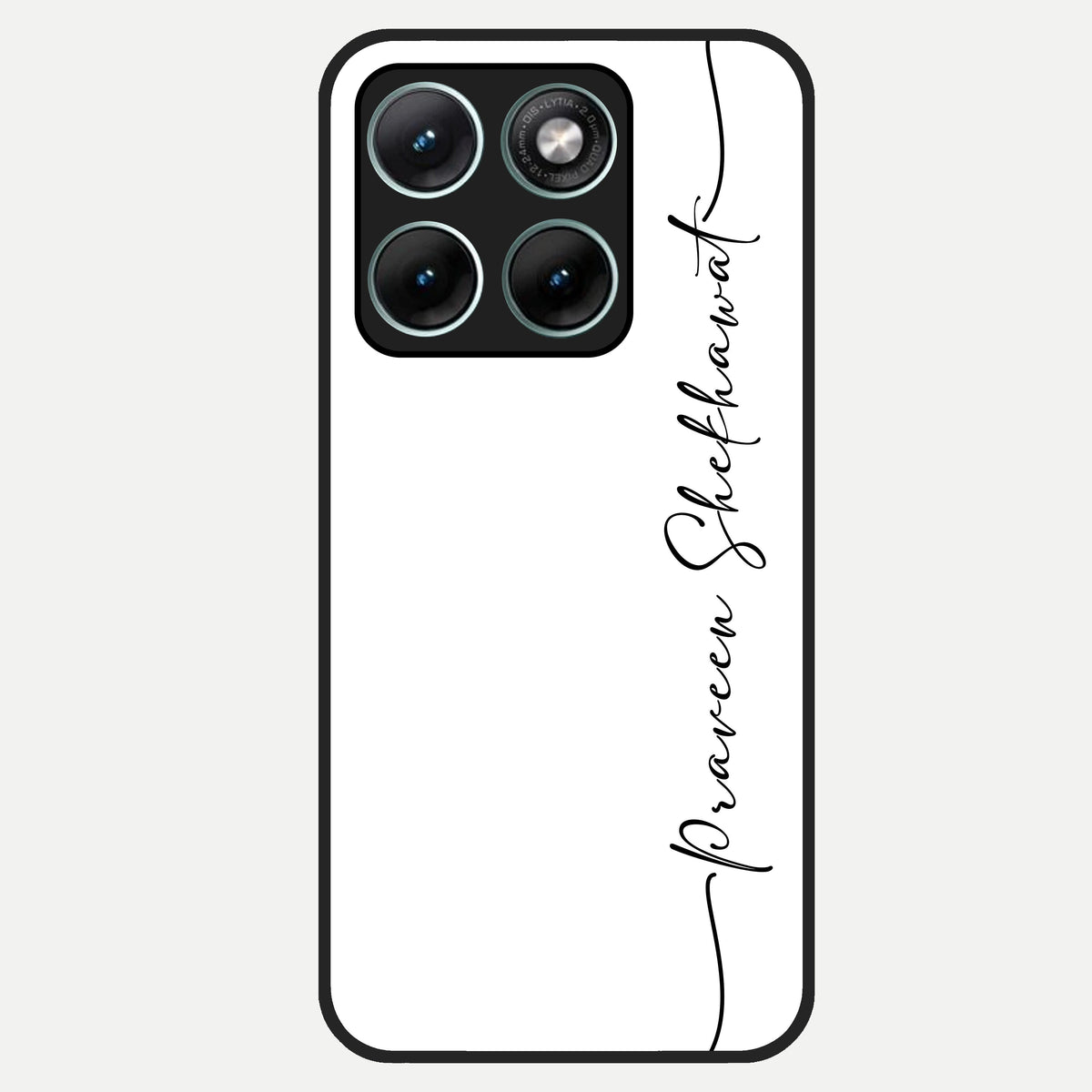  White Tune Custom Name Glass Case For Moto Edge 70 Fusion back cover – personalized glossy printed glass finish