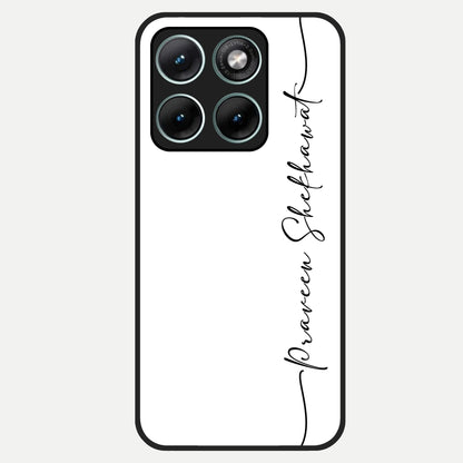 White Tune Custom Name Glass Case For Moto Edge 70 Fusion back cover – personalized glossy printed glass finish