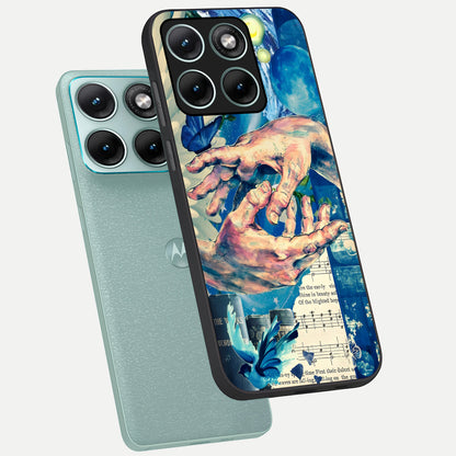  Aesthetic Divider phone case For Moto Edge 70 Fusion showing premium glass back cover with detailed artwork