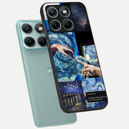  Aesthetic Vando Hands phone case For Moto Edge 70 Fusion showing premium glass back cover with detailed artwork