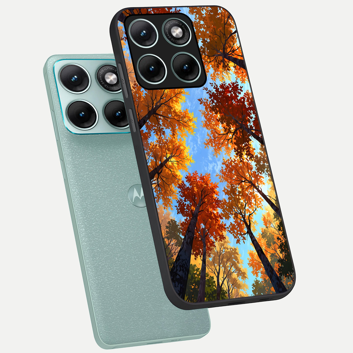  Autumn Sky Rise phone case For Moto Edge 70 Fusion showing premium glass back cover with detailed artwork