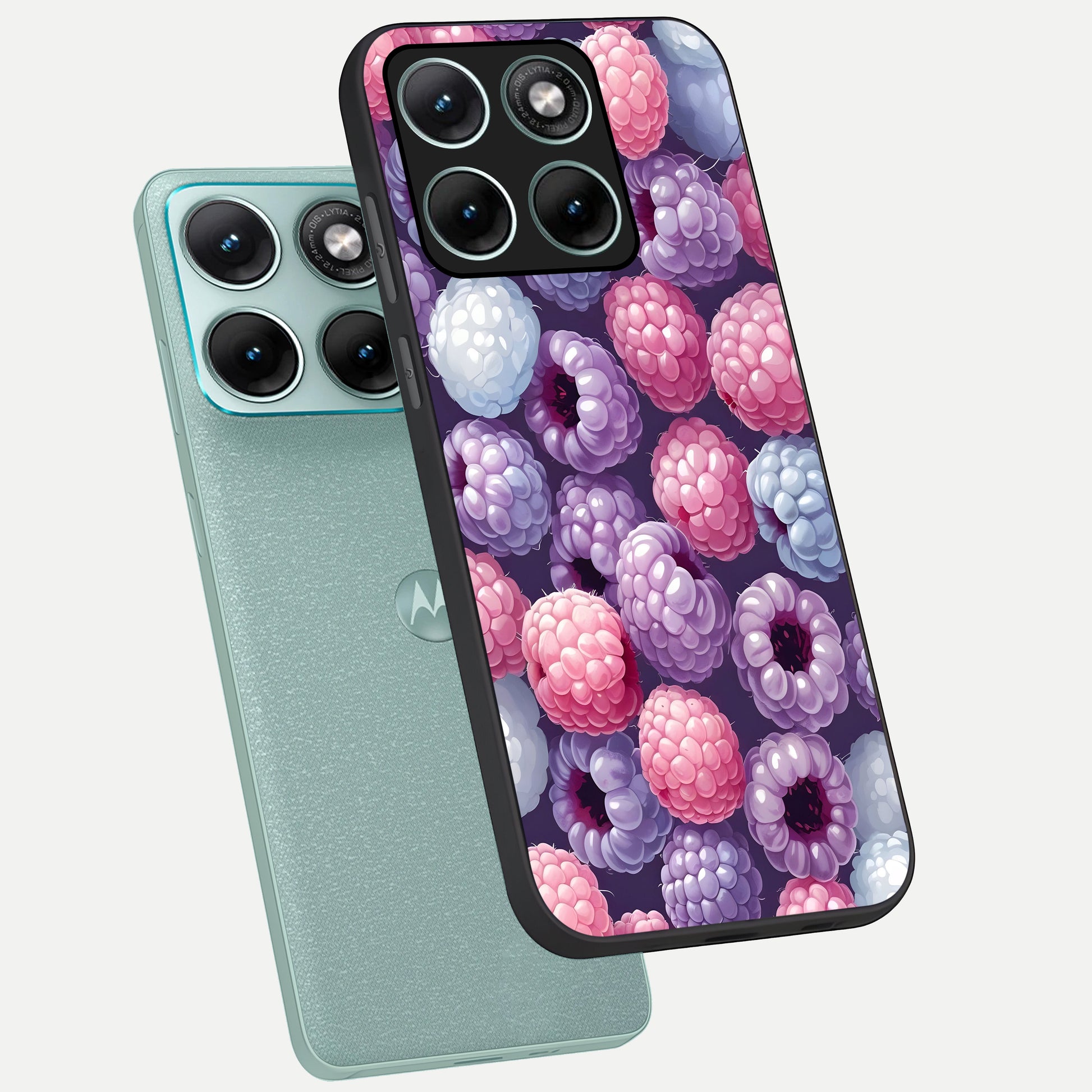  Berry Candy Pop phone case For Moto Edge 70 Fusion showing premium glass back cover with detailed artwork