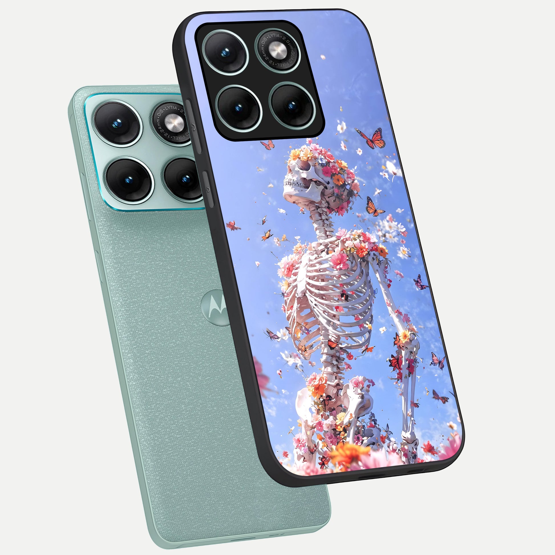  Bloom Beyond Bones phone case For Moto Edge 70 Fusion showing premium glass back cover with detailed artwork